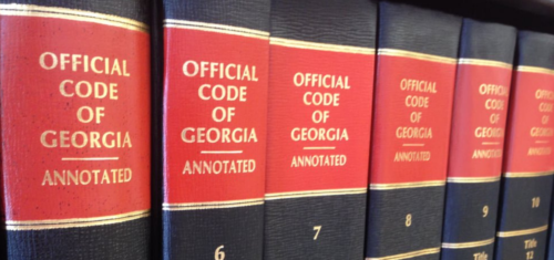 Photograph of Official Code of Georgia Annotated Textbooks