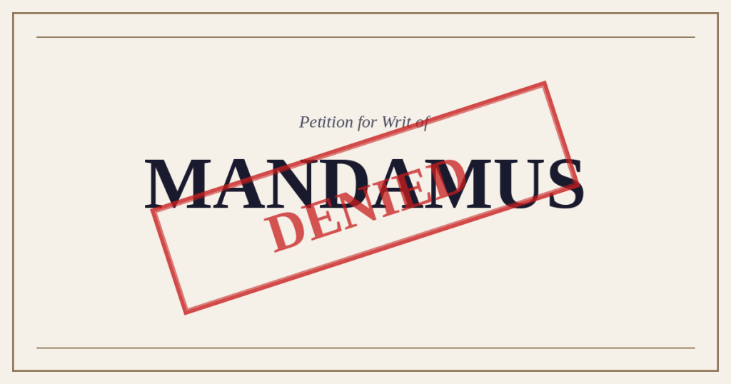 Five Petitions, Five Denials: The Federal Circuit's Mandamus Wall Grows Higher